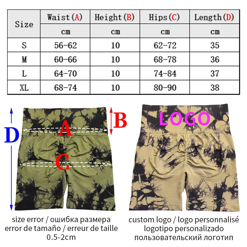 Seamless ZP Tie Dye Sport Shorts For Women