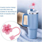 Flower Design Straw Covers Toppers Silicone Accessories for Stanley Cups 30&40 Oz Tumbler with Handle Reusable Straw Caps Tips