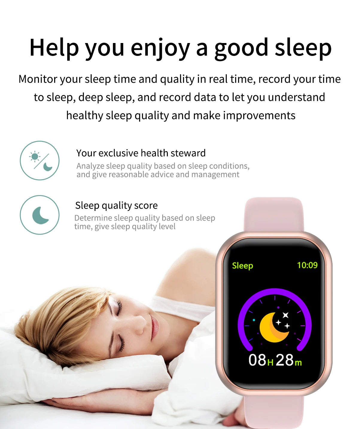 Customized True Pedometer Chip Multifunctional Smart Watch Bluetooth Connected Phone Music Fitness Sports Bracelet