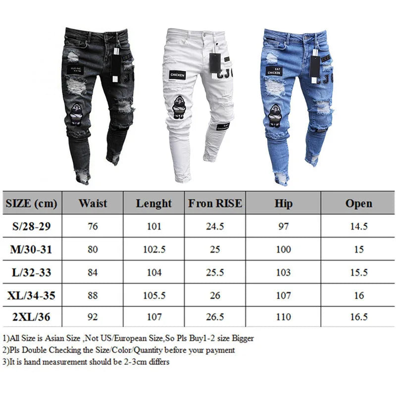 Y2K Ripped Street Embroidery Jeans