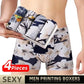 4 Pieces Men Printing Boxers Shorts Underpants Underwear XXL 3XL 4XL 4 Colors Mixing Soft Breathable Fashion Sports Casual