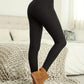 Winter Women Warm Leggings Plush Lined Thermal Pants Thickened Letter Embroidery Slim Elastic Tights