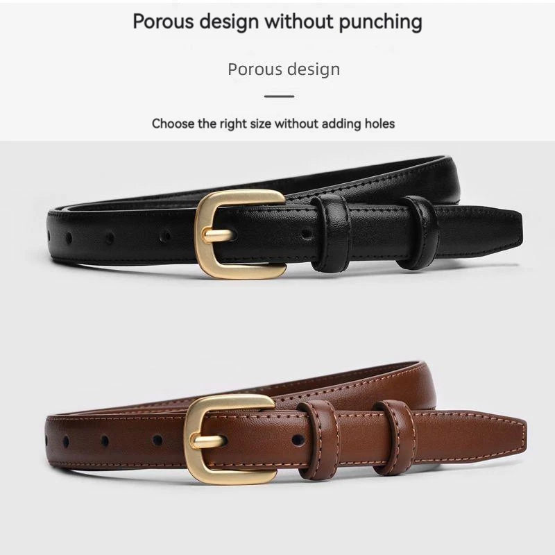 Belt ladies fashion hundred with jeans belt female simple Korean version of the senior sense of tide ins wind trouser belt black