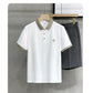 High quality short sleeve men's POLO shirt 2024 summer fashionable new gold thread embroidery top breathable casual T-shirt