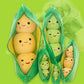 25CM Cute Children's Baby Plush Peas Filled Plant Doll Toy Children Kawaii Quality Pea-shaped Pillow Toy Boy Girl Gift