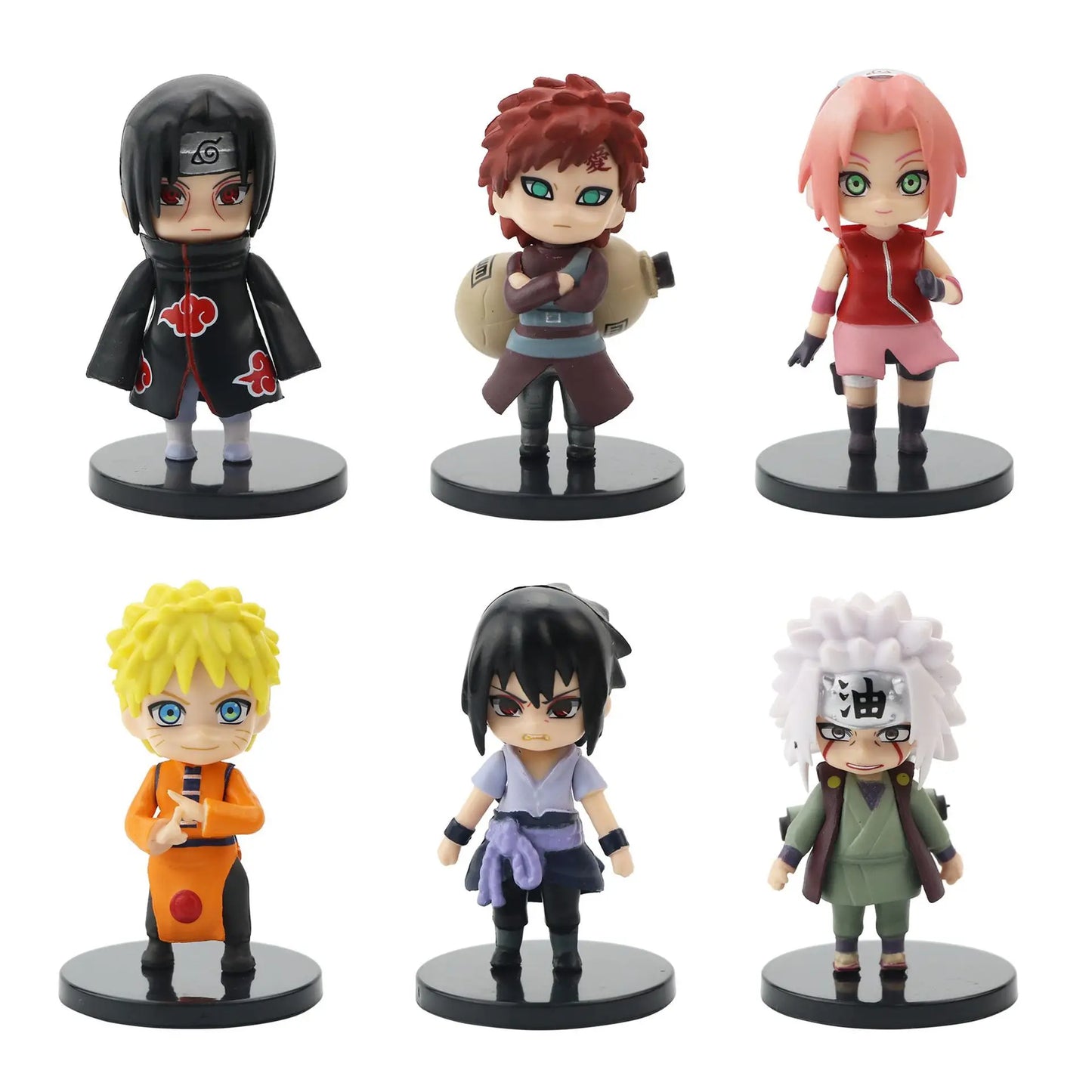 12 Pcs/Lot Kawaii Mini NARUTO Figure Sasuke Kakashi Itachi Gaara Jiraiya Q Verison Figurine 7-8cm Wholesale PVC Model Toys