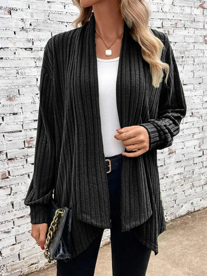 Autumn and Winter New Women's Long Sleeve Solid Loose Cardigan Coat Women