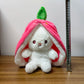 25cm Cosplay Strawberry Carrot Rabbit Plush Toy Stuffed Creative Bag into Fruit Transform Baby Cuddly Bunny Plushie Doll For Kid