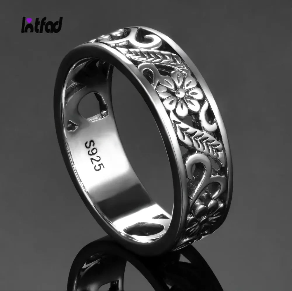 925 Silver Vintage Flower Band