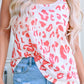 Summer New Arrival Leopard Print Pink Printing Vest Female 2024 Fashion Trendy Easiest for Match Loose Low round Neck Sleeveless Tops