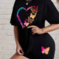 The Love Strung Together By Butterflies Printing Women T Shirts Two Piece Set Fashion Short Sets Comfortable Basic Shirt Shorts