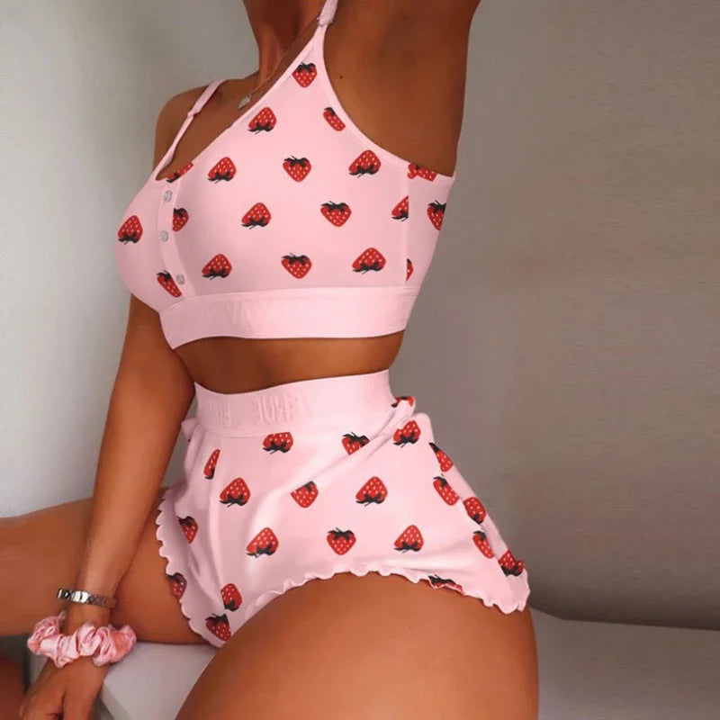 Women's Strawberry 2pc Pajamas