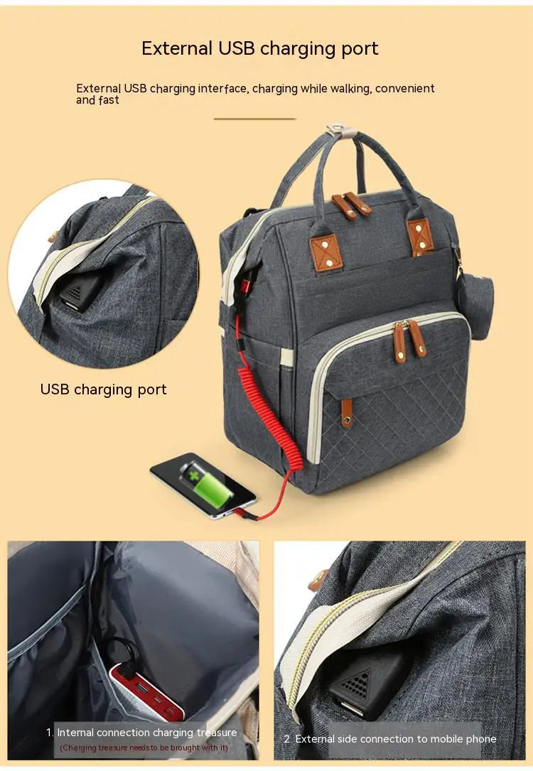 Fashion Mummy Baby Diaper Bag Backpack with USB New for Travel Baby Care Custom Baby Bag for Mom Travel Backpack Bag