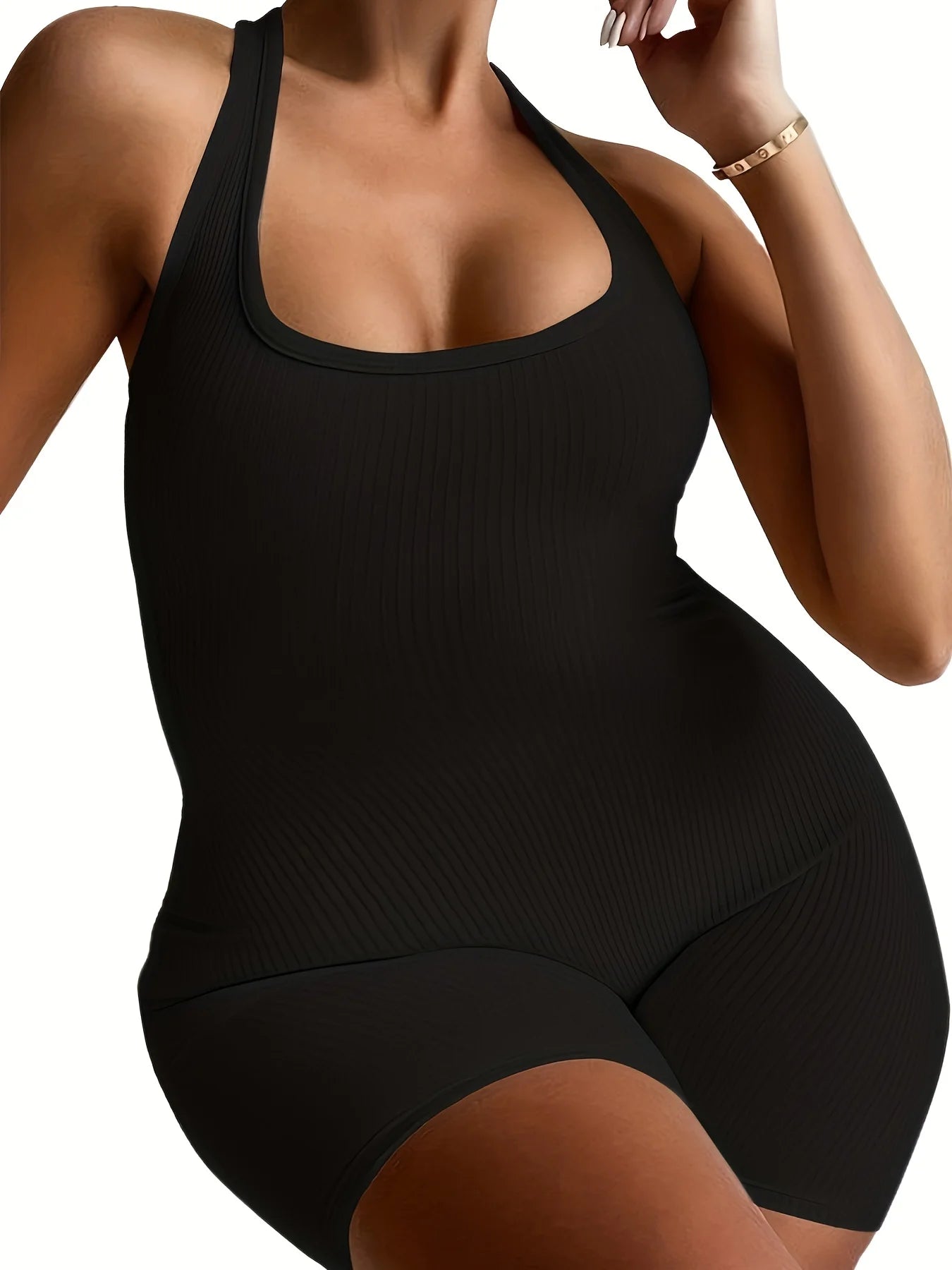 Hot Girl Plus-Size Halter Jumpsuit