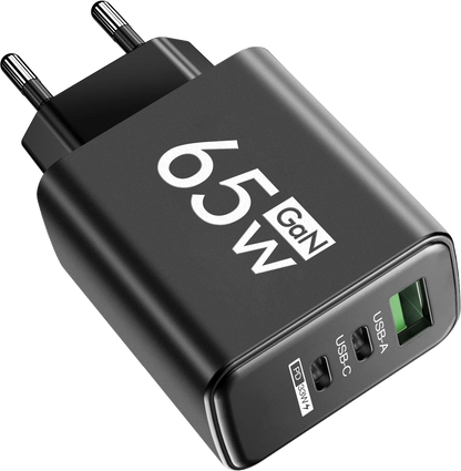 65W Lightning 3-Port Adapter - Charging Box/Plug (1 USB-A Port, 2 USB-C Ports)