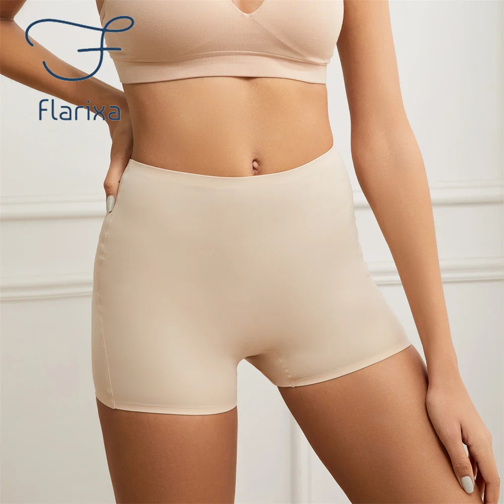 Flarixa Seamless Women Boxer Briefs Boyshorts For Women Anti Chafing Shorts Women High Waisted Boy Shorts Panties Underwear