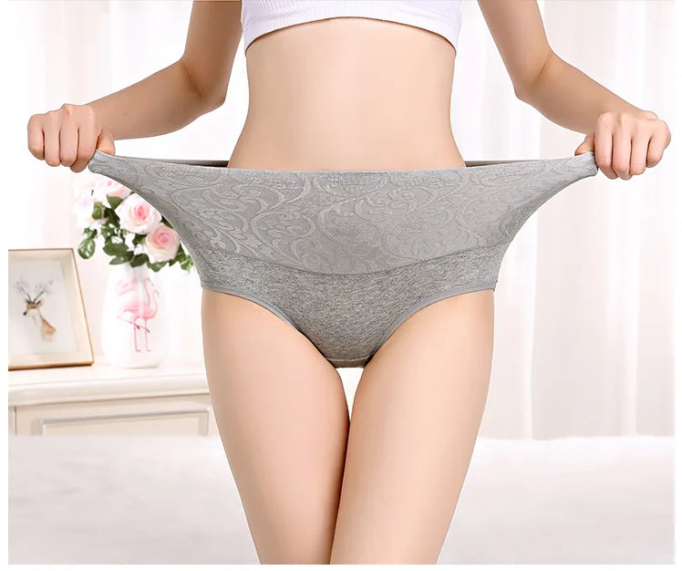 3Pcs/Lot Plus Size Underwear Women High Waist Women's Panties Cotton Brief Girl Breathable Panty Abdominal Underpants Ladies 5XL