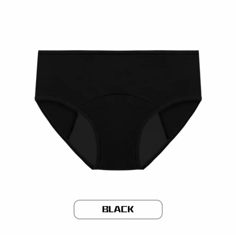 Women Menstrual Panties Leak Proof Briefs Black L XL XXL Cotton Lingerie Absorbency Comfortable Physiological Underwear