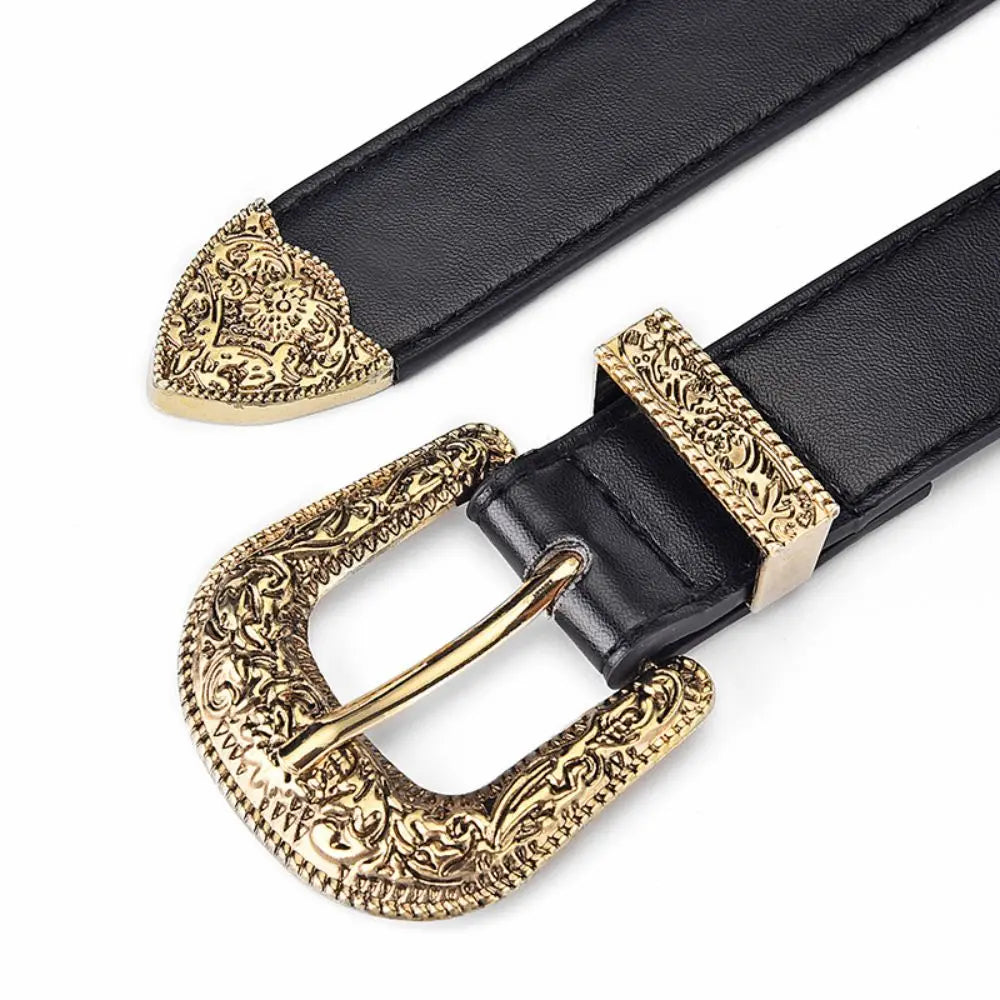 Women'S Belt Vintage Carved Needle Buckle Men'S Belt Punk Hip Hop Rock Style Jeans Belt Y2K Belt PU Leather Belt Cheap Belt