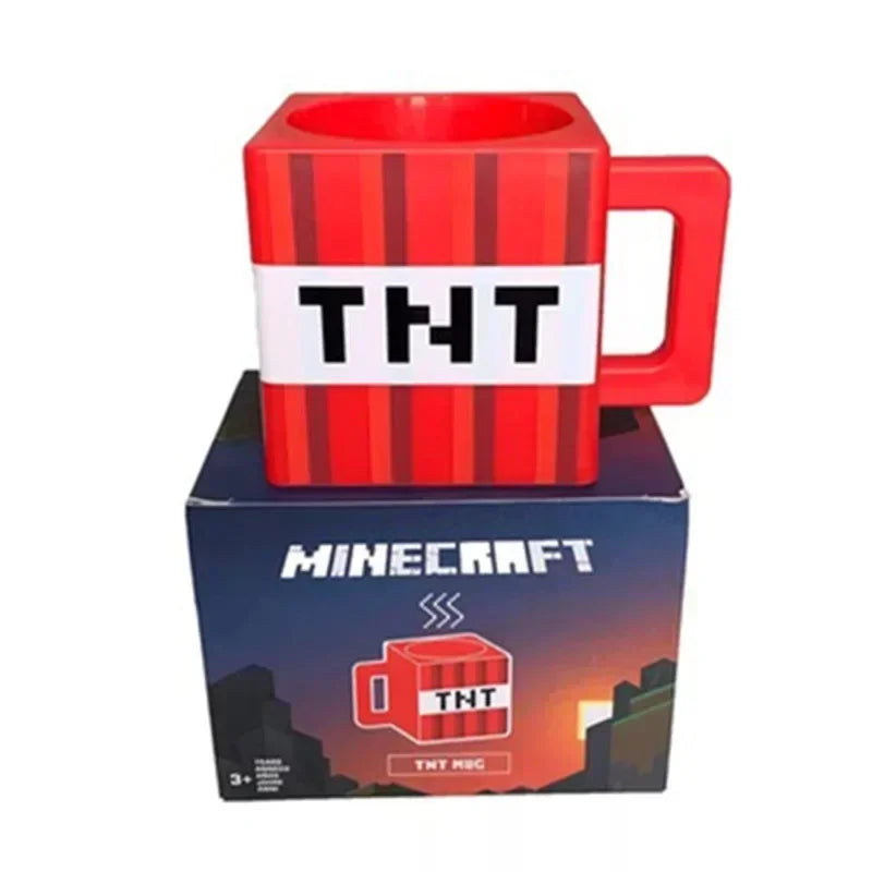 Hot Minecraft 3D Cup 230ml Capacity TNT Cookie Wear Block Grass Pink Pig and Horse  Alex Novelty