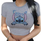 Stitch Graphic Crop Tops