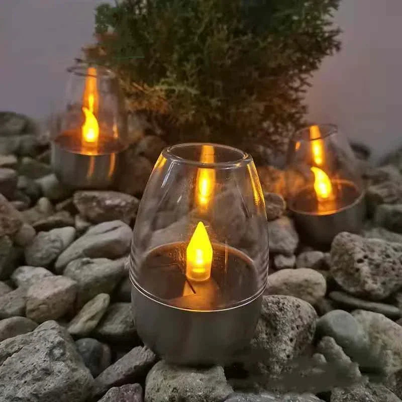 LED Flameless Solar Candle - Rechargeable