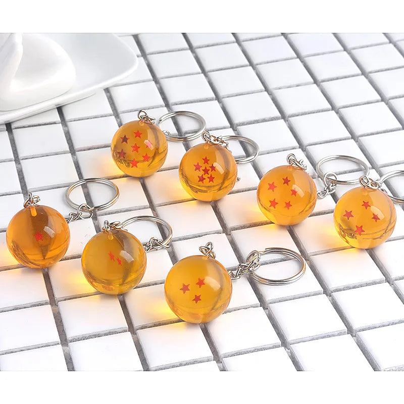 Anime Dragon Ball Series Keychain Charms Accessories 1-7 Star Dragon Balls Cosplay Keyring Car Keyring Pendant Holder Toys Gift