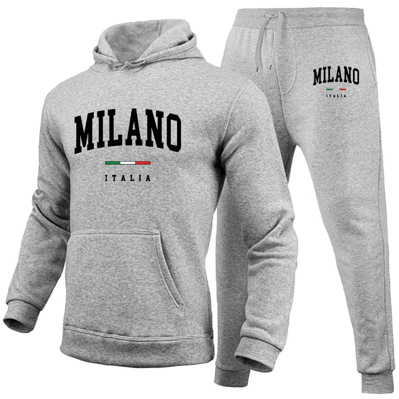 MILANO - All Grey Letter-Print Set - Men's