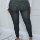 Women Imitation Denim Plus Size Mid-Waist Yoga Pants