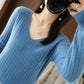 Casual Women Sweater 2023 Autumn Winter Warm Basic Top  V--neck Spring Bottoming Shirt Long Sleeve Fashion Korean Knit Pullovers