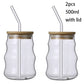 Mali Cups - Striped Exotic Mason Jar Cup w/ Lid & Straw