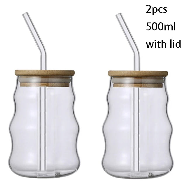 Mali Cups - Striped Exotic Mason Jar Cup w/ Lid & Straw