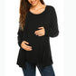 Autumn Winter Long Sleeve Round Neck Fake Two Piece Lace Up Breastfeeding Pregnant Women's Top T-shirt Pregnant Women's Outwear