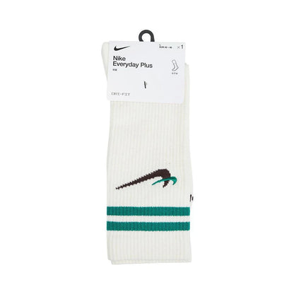 Nike Teal-Striped White Socks