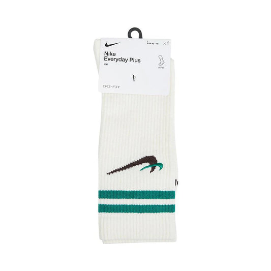 Nike Teal-Striped White Socks