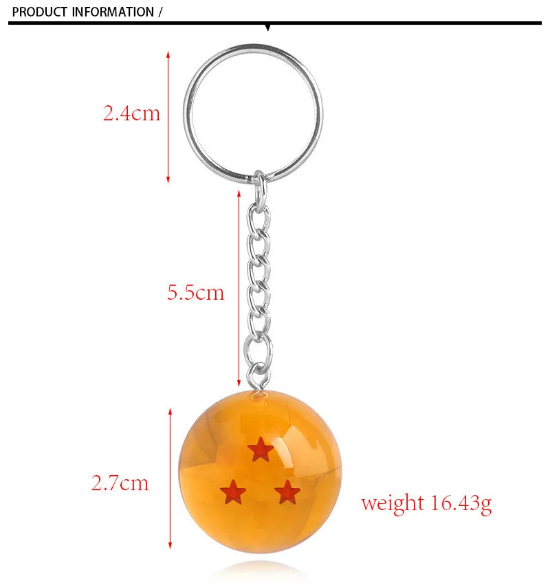 Anime Dragon Ball Series Keychain Charms Accessories 1-7 Star Dragon Balls Cosplay Keyring Car Keyring Pendant Holder Toys Gift