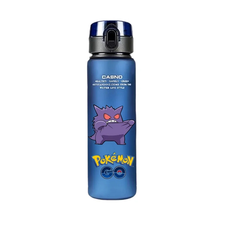 560ML Pokemon Water Cup Anime Portable Children's Cute Pikachu Gengar Plastic Outdoor Sports Large Capacity Water Bottle Gifts