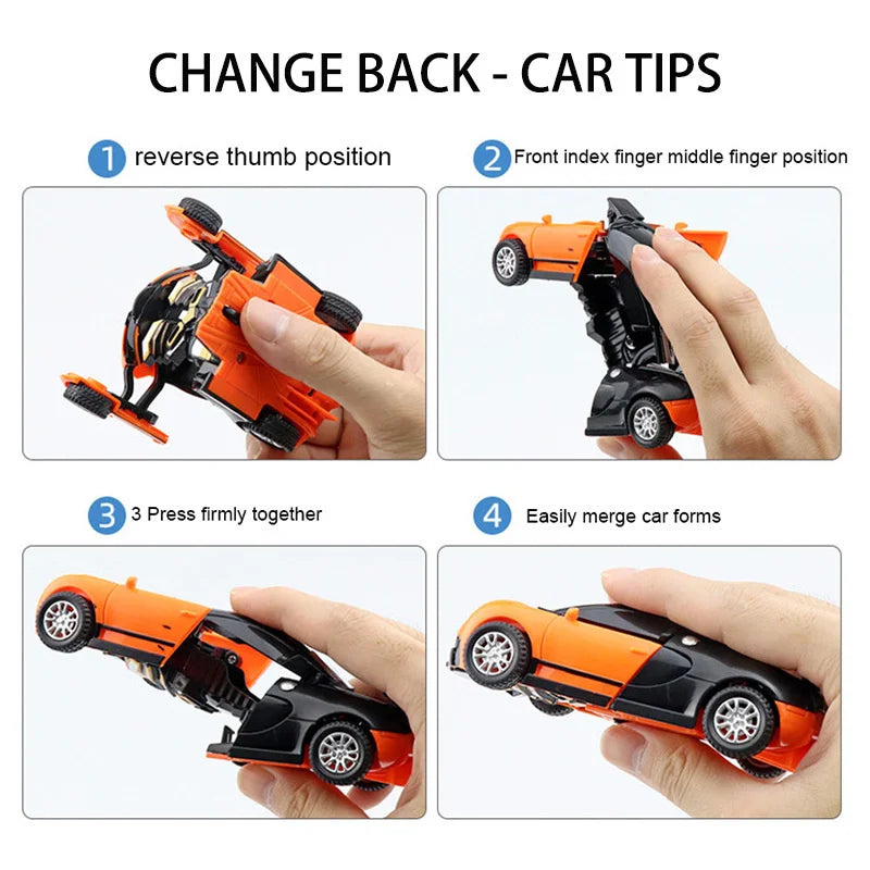 One Click Automatic Collision Deformation Robot Boy Gift Dual Form Toy Car Father Son Interactive Model Car