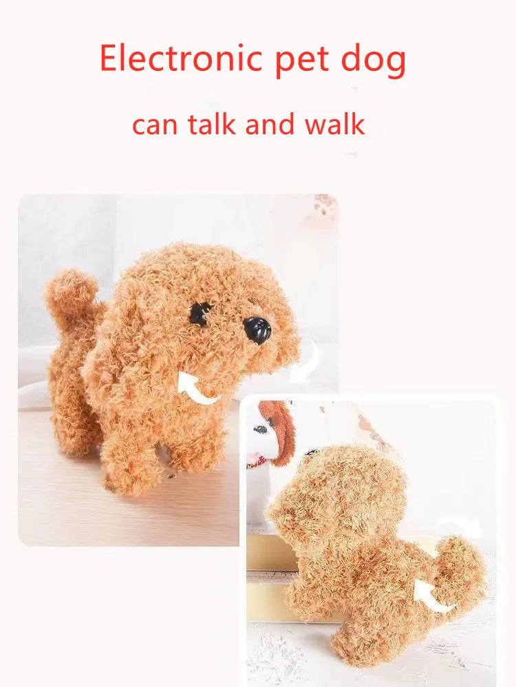 Realistic Plush Simulation Smart Dog Children Toy Can Walking And Call Electric Plush Robot Pet Dog Toddler Christmas Gift