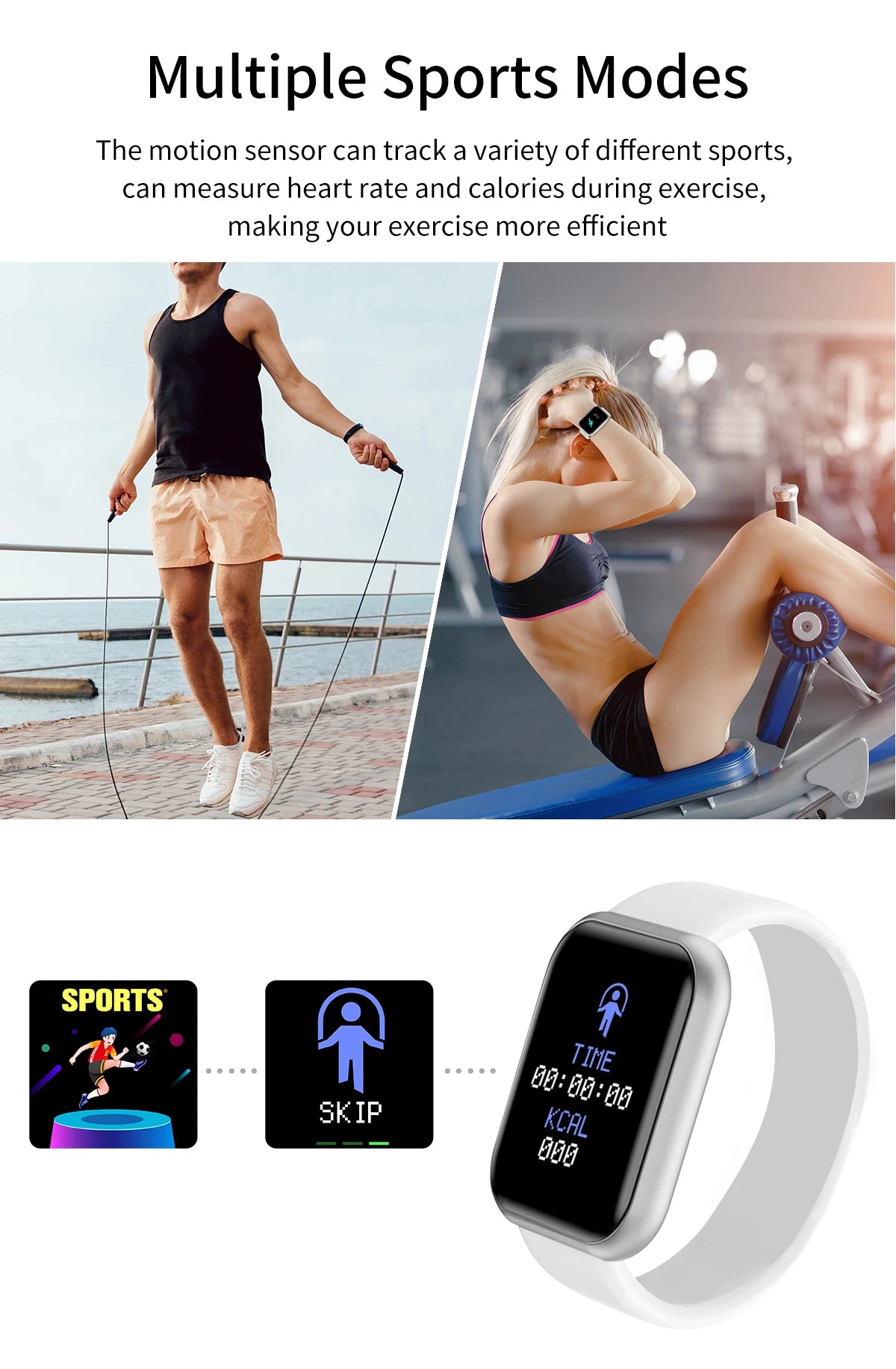 Customized True Pedometer Chip Multifunctional Smart Watch Bluetooth Connected Phone Music Fitness Sports Bracelet