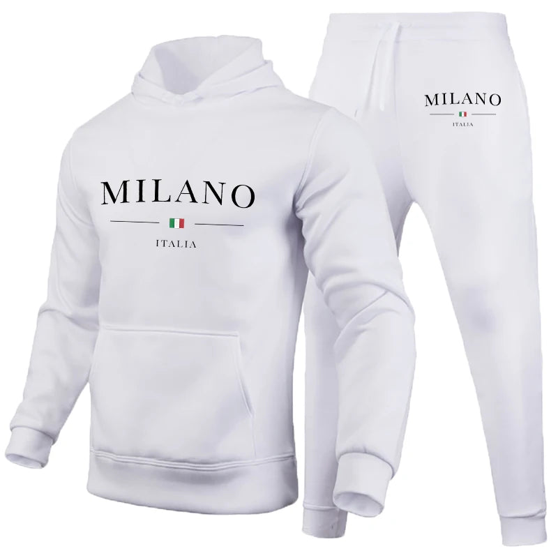 MILANO - All Grey Letter-Print Set - Men's