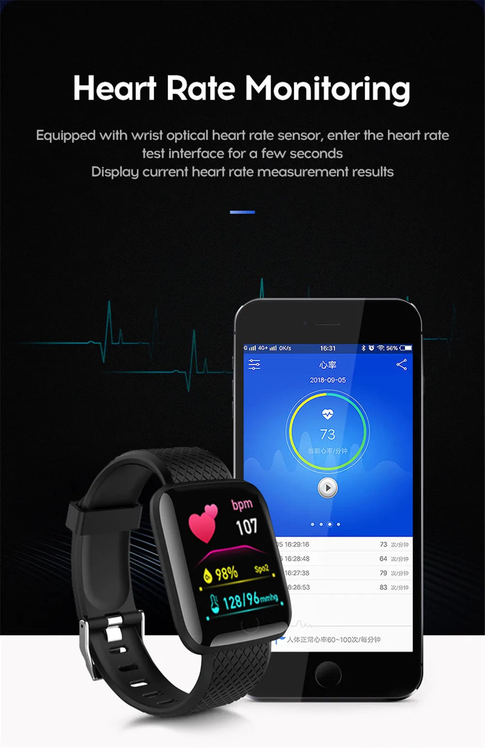 Chip Smartwatch With Multifunctional Bluetooth Connection For Male And Female Android System Smartwatch