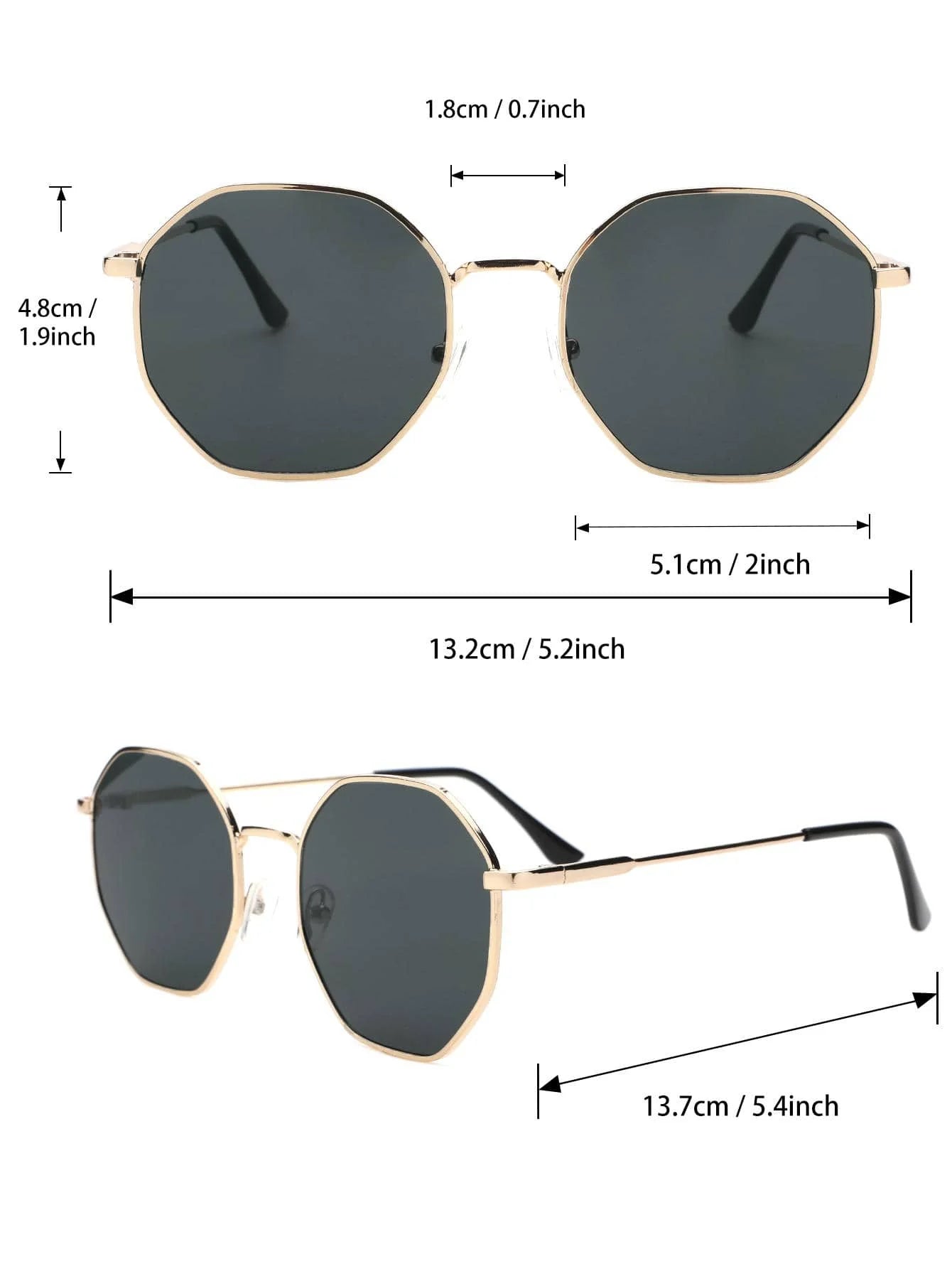 1PC Unisex Fashion Metal Geometric Frame Sunglasses For Driving Street Photography Parties And Beach Trips Accessories