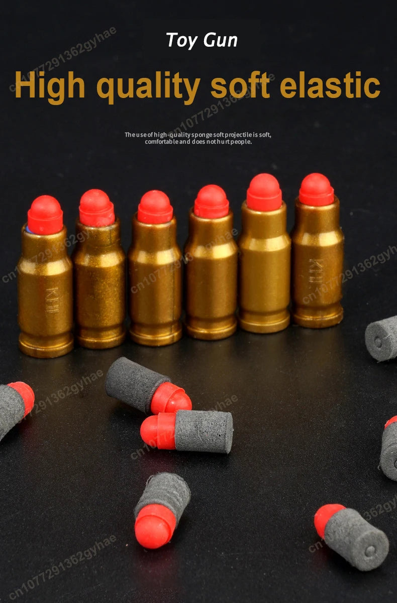 Toy Gun Pistol Soft Bullet M1911 Shell Ejected Foam Darts Blaster Manual Airsoft Weapon with Silencer For Kids Adults