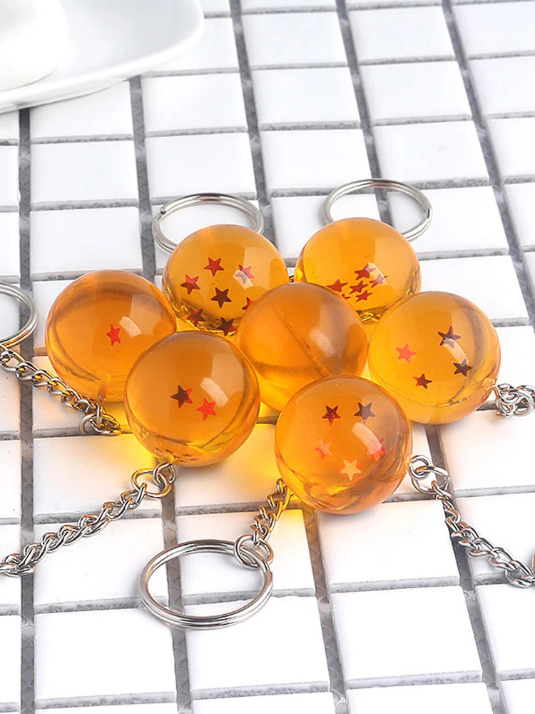 Anime Dragon Ball Series Keychain Charms Accessories 1-7 Star Dragon Balls Cosplay Keyring Car Keyring Pendant Holder Toys Gift