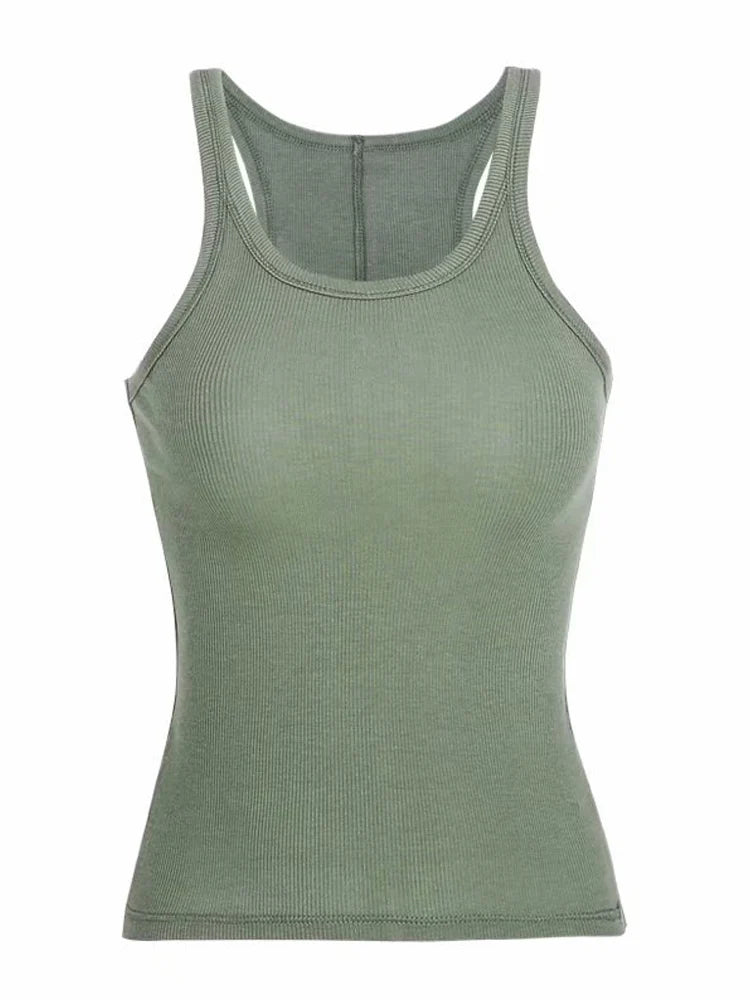 Y2K Vintage Ribbed Slim-Fit Tank Top