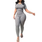 Women's Ribbed Casual Lounge 2pc Set