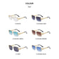 Fashion Metal Leopard Rimless Sunglasses Double Bridges Gradient Ocean Film Shades UV400