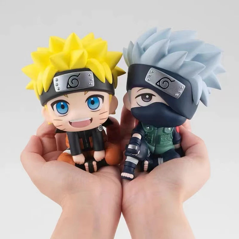 9cm Naruto Anime Figure Naruto Kakashi Action Figure Q Version Kawaii Sasuke Itachi Figurine Car Decoration Collection Model Toy