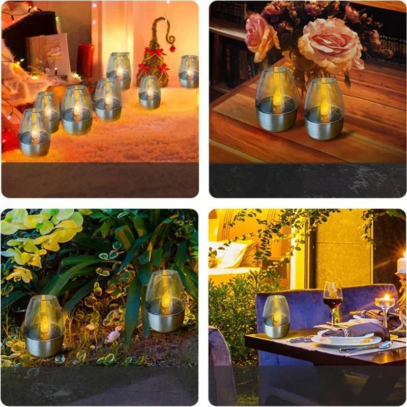 LED Flameless Solar Candle - Rechargeable